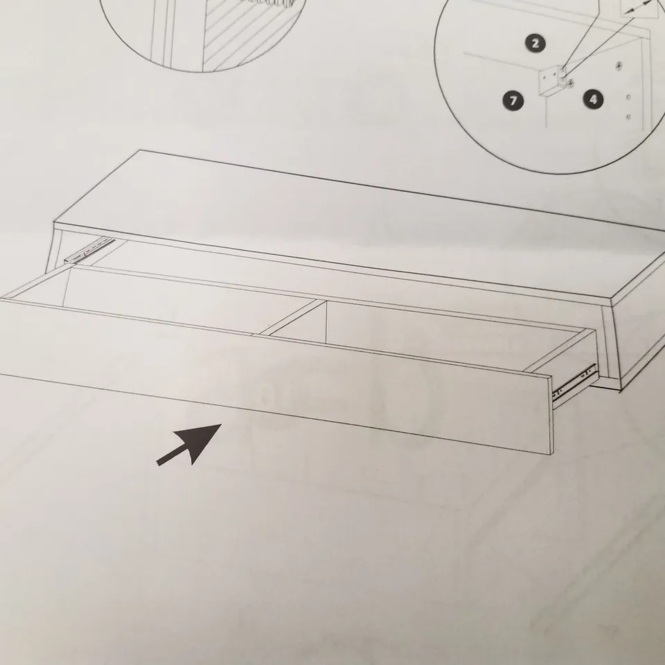 BOXED NOLIE WALL HANGING CONSOLE - BLACK OAK EFFECT