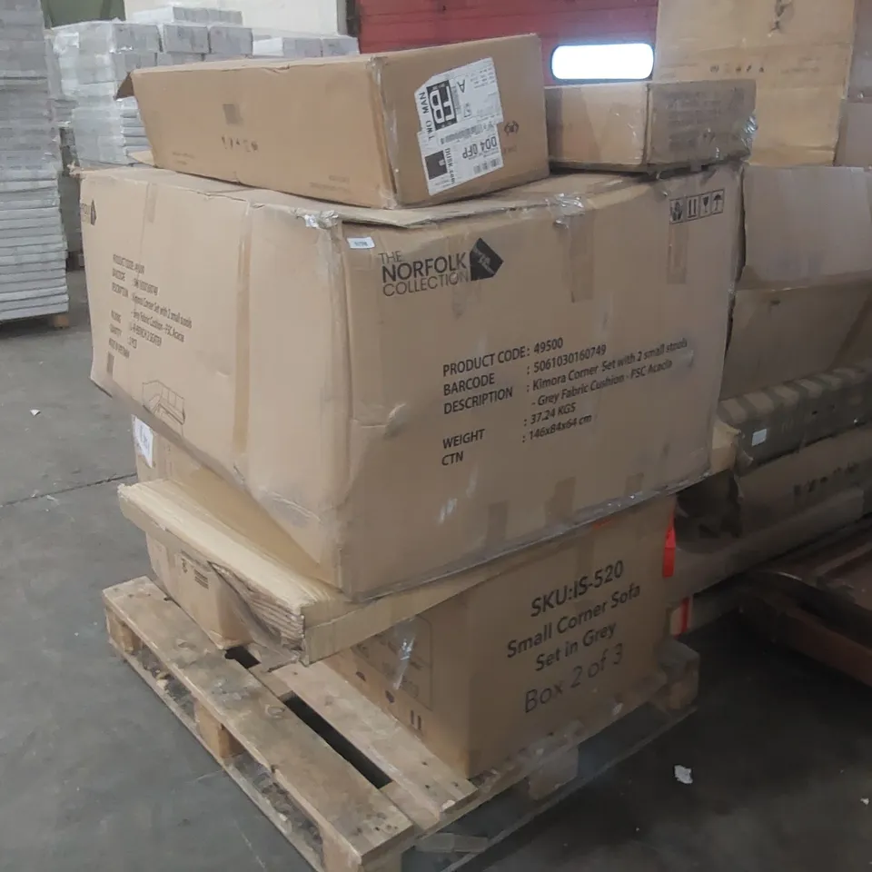PALLET CONTAINING A LARGE QUANTITY OF ASSORTED FURNITURE PARTS ECT