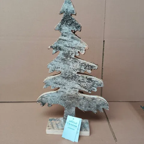 APPROXIMATELY 24 GISELA GRAHAM BARK WOODEN CHRISTMAS TREE DECORATIONS
