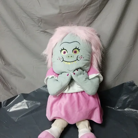 TROLLS PLUSH TOY β PINK HAIR, TURQUOISE FACE, PINK DRESS