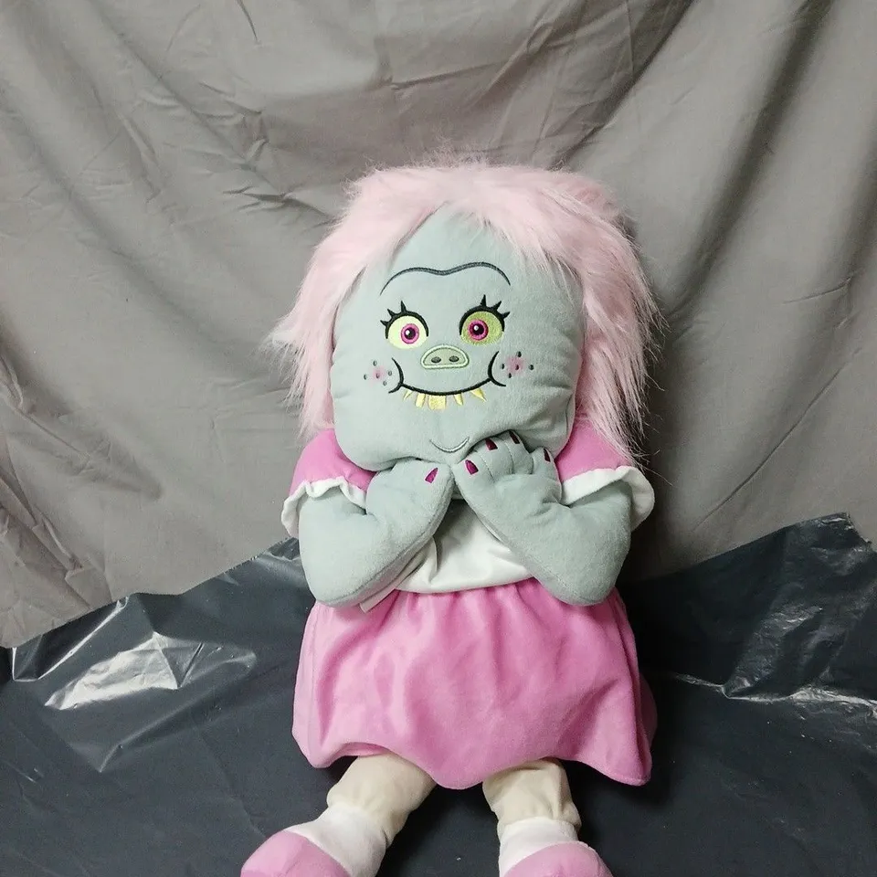 TROLLS PLUSH TOY – PINK HAIR, TURQUOISE FACE, PINK DRESS
