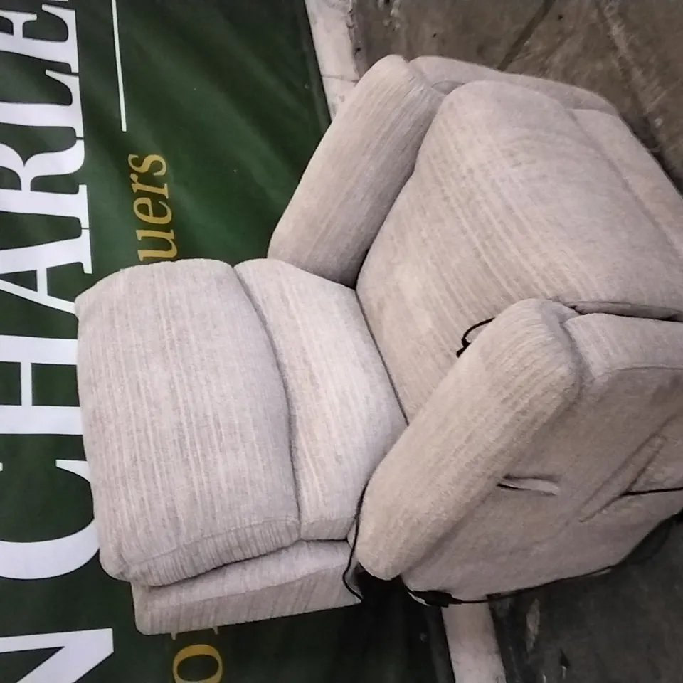 QUALITY DESIGNER SOMERSBY GRANDE DUAL MOTOR TILT AND LIFT CHAIR LINTEL FABRIC