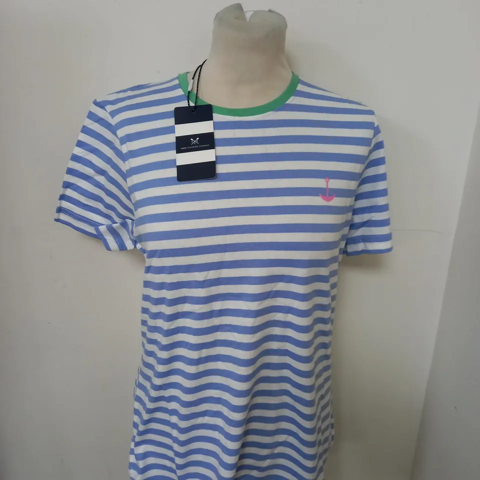 CREW CLOTHING COMPANY CONTRAST NECK STRIPE SIZE 14