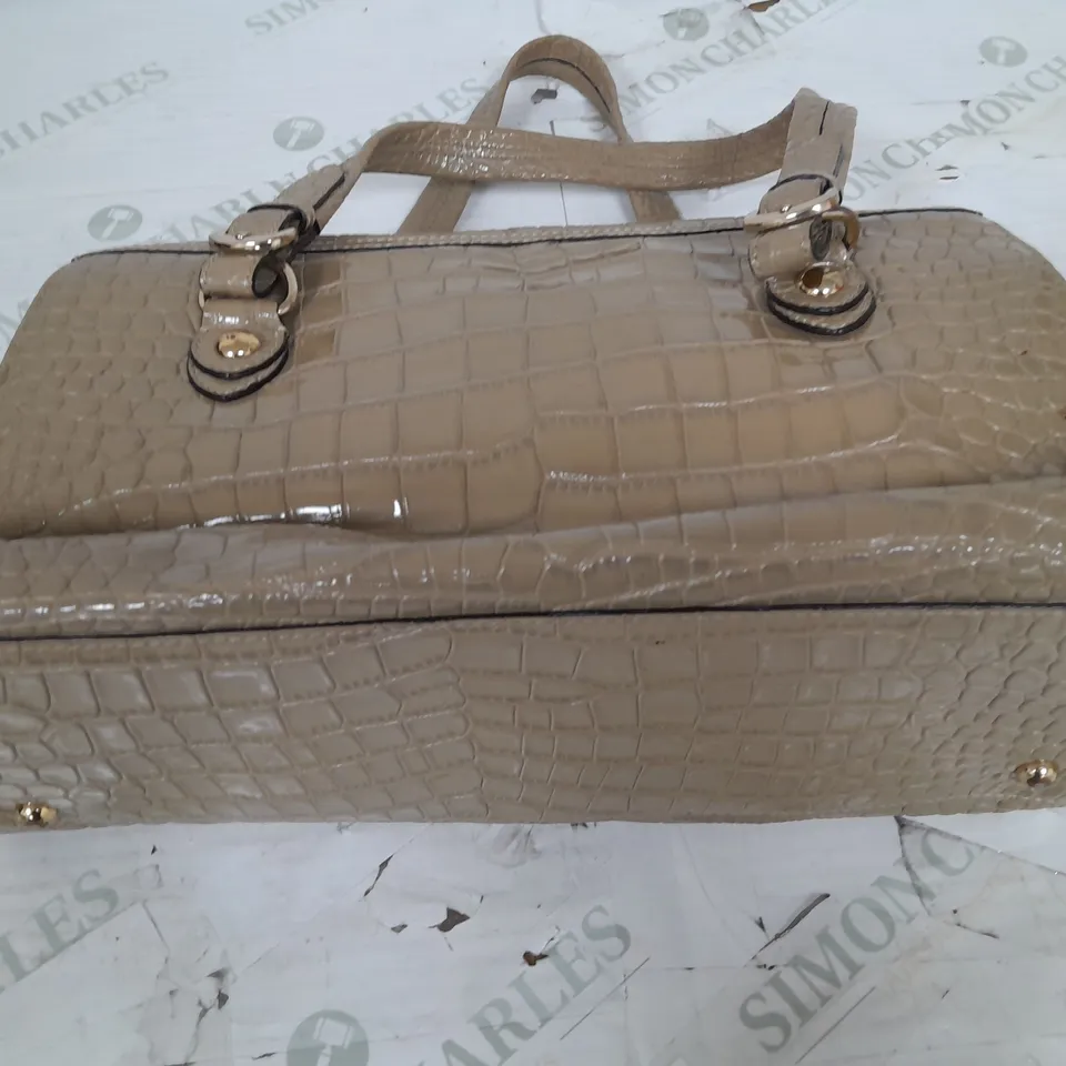 DKNY TAUPE PU BAG IN ANIMAL SKIN EFFECT