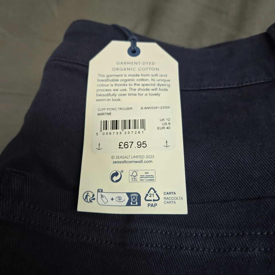 SEASALT CORNWALL CLIFF PICNIC TROUSERS SIZE 12