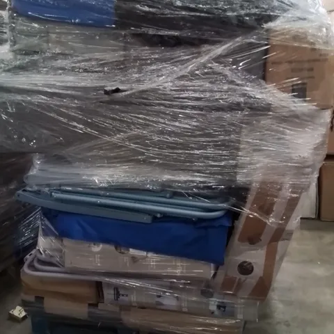 PALLET OF ASSORTED HOUSEHOLD GOODS AND PRODUCTS TO INCLUDE;AIR FRYER,FAN,GYM MATS,PLAYPEN,COOLER BOX