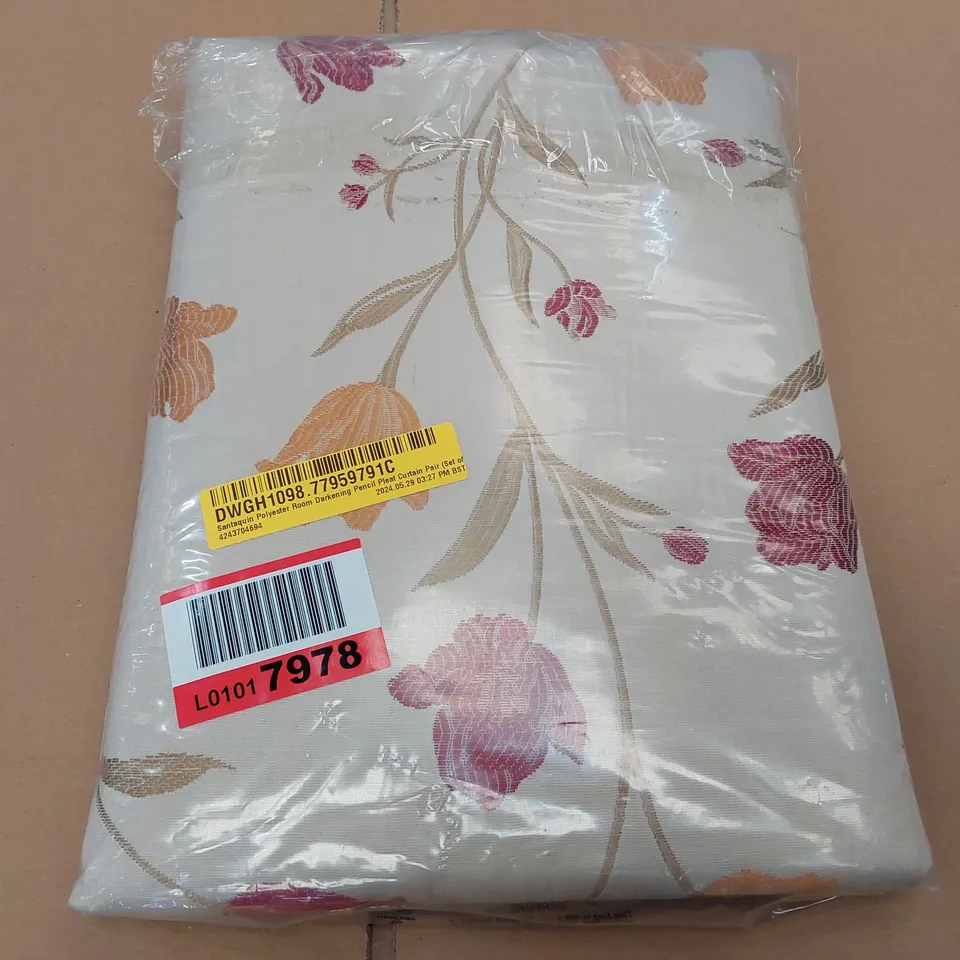 BAGGED SANTAQUIN POLYESTERVROOM DARKENING PENCIL PLEAT LINED CURTAINS 46" × 54" (1 ITEM)