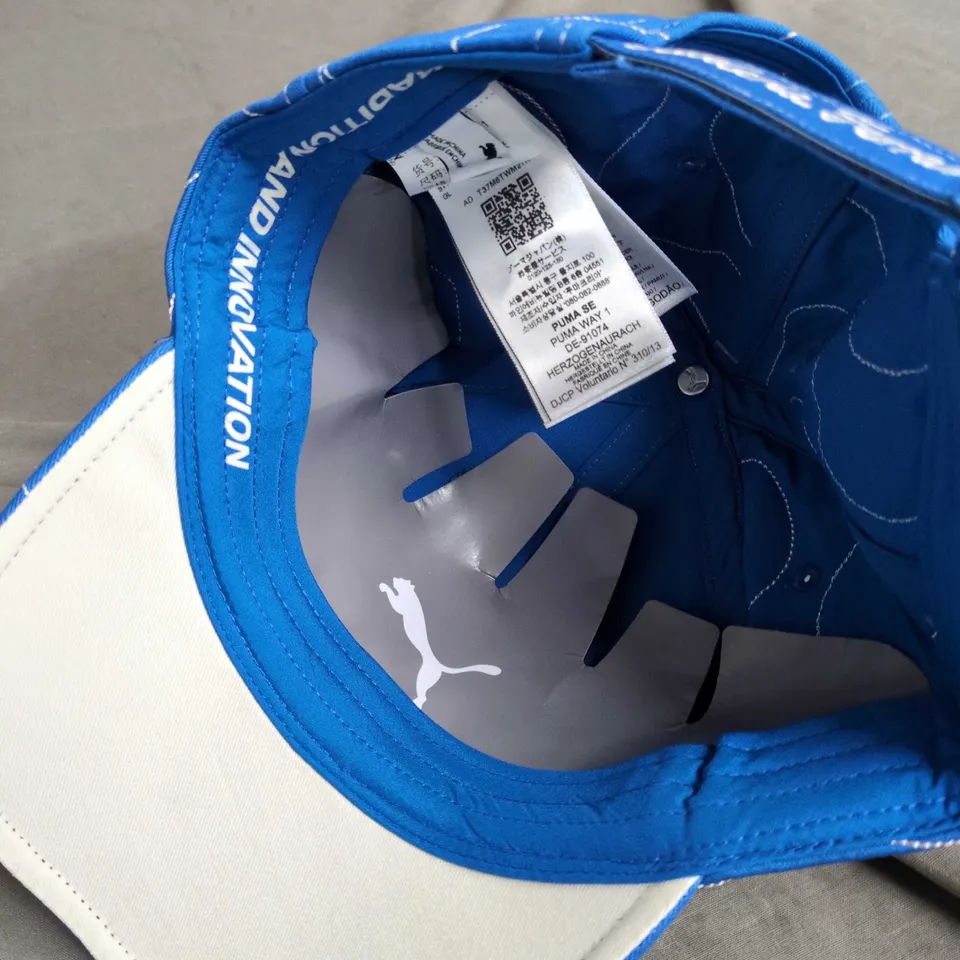 BLUE CAP WITH FERRARI SHIELD PATCH – ONE SIZE (OSFA)