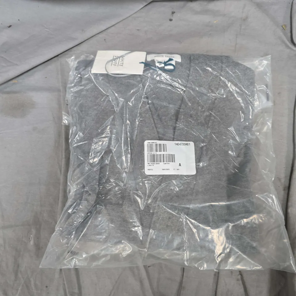 BAGGED WHITE STUFF LAURA LONGLINE CARDI IN LIGHT GREY - UK 12R