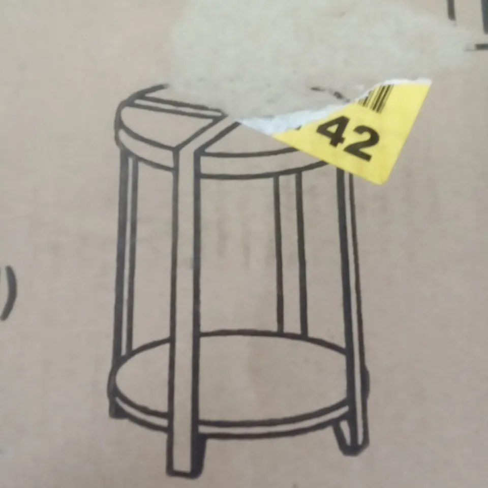 BOXED ROUND END TABLE 20X27" RUSTIC NATURAL