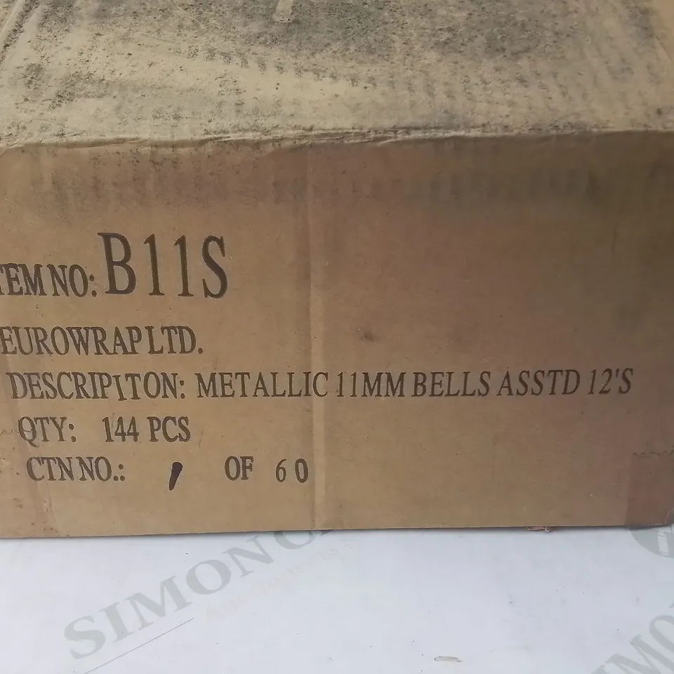 LOT OF 3 BOXES OF BRAND NEW METALLIC 11MM BELL CONFETTI - 144 PIECES PER BOX / TOTAL 432
