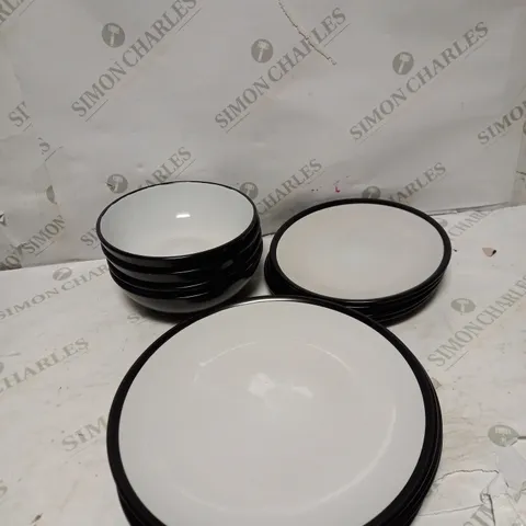 ASDA STONE WARE 12 PIECE DINNER SET - 4X BOWL - 4 X SMALL PLATES - 4 X LARGE PLATES