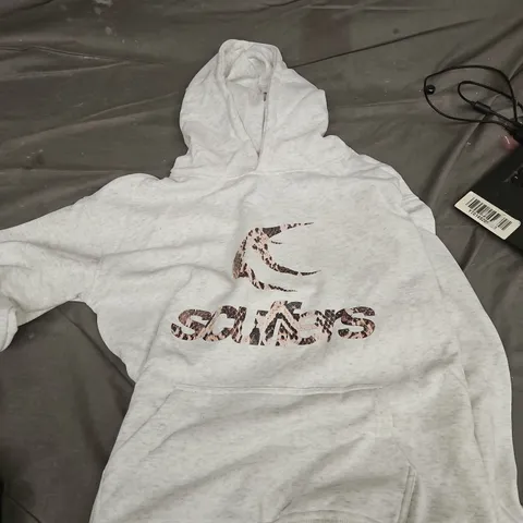 LIGHT GREY HOODIE WITH LOGO, SIZE M