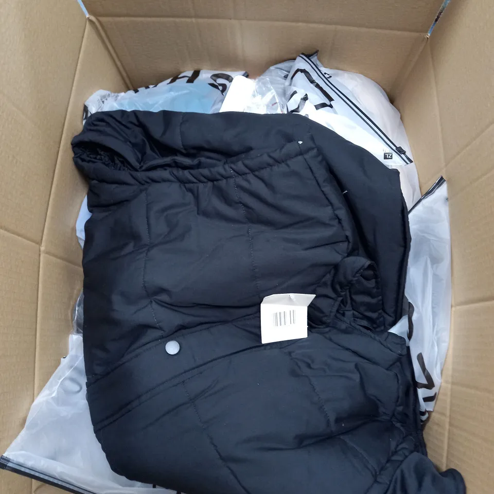 BOX OF APPROXIMATELY 22 ASSORTED CLOTHING ITEMS TO INCUDE - DRESS , VEST , SHORTS ETC