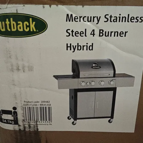 BOXED OUTBACK MERCURY STAINLESS STEEL 4-BURNER HYBRID BARBECUE 