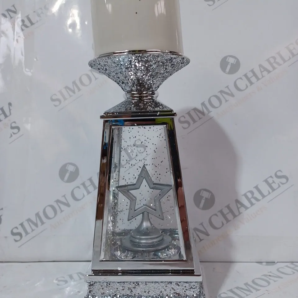 JM BY JULIEN MACDONALD FLAMELESS CANDLE HOLDER WITH SWIRLING GLITTER