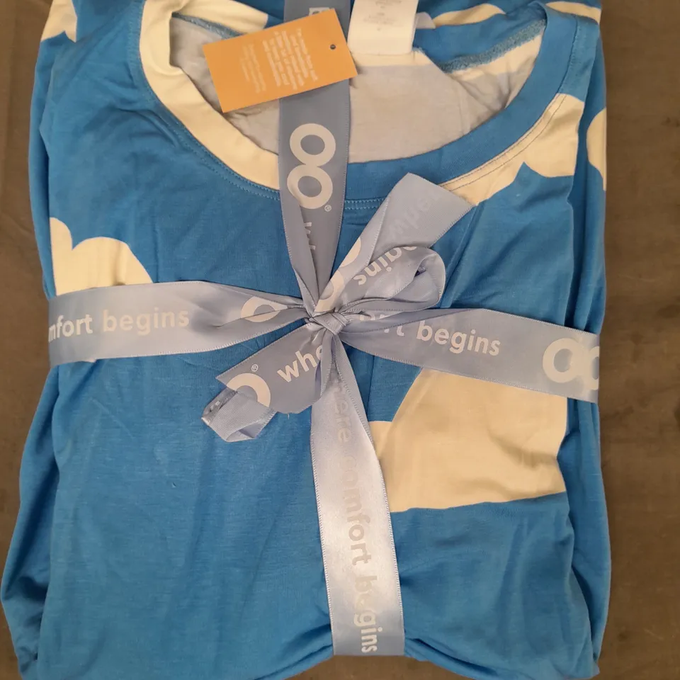 OODIE OVERSIZED LONG TOP IN BLUE/WHITE - ONE SIZE
