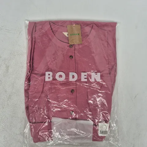 BAGGED BODEN D1527 ARABELLA LINEN BLEND DRESS IN PINK SIZE UK 12P