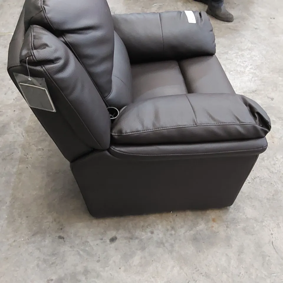 DESIGNER ARMCHAIR IN BLACK FAUX LEATHER