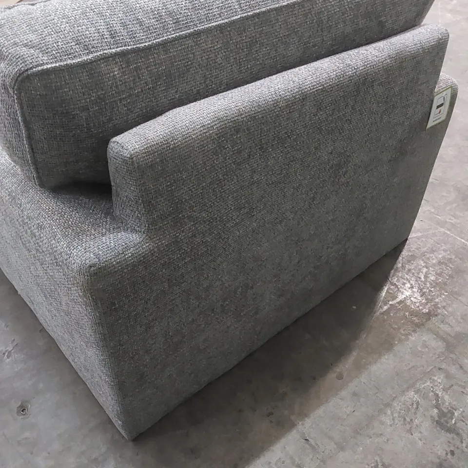 DESIGNER COTTAGE GREY FABRIC UPHOLSTERED ARMCHAIR