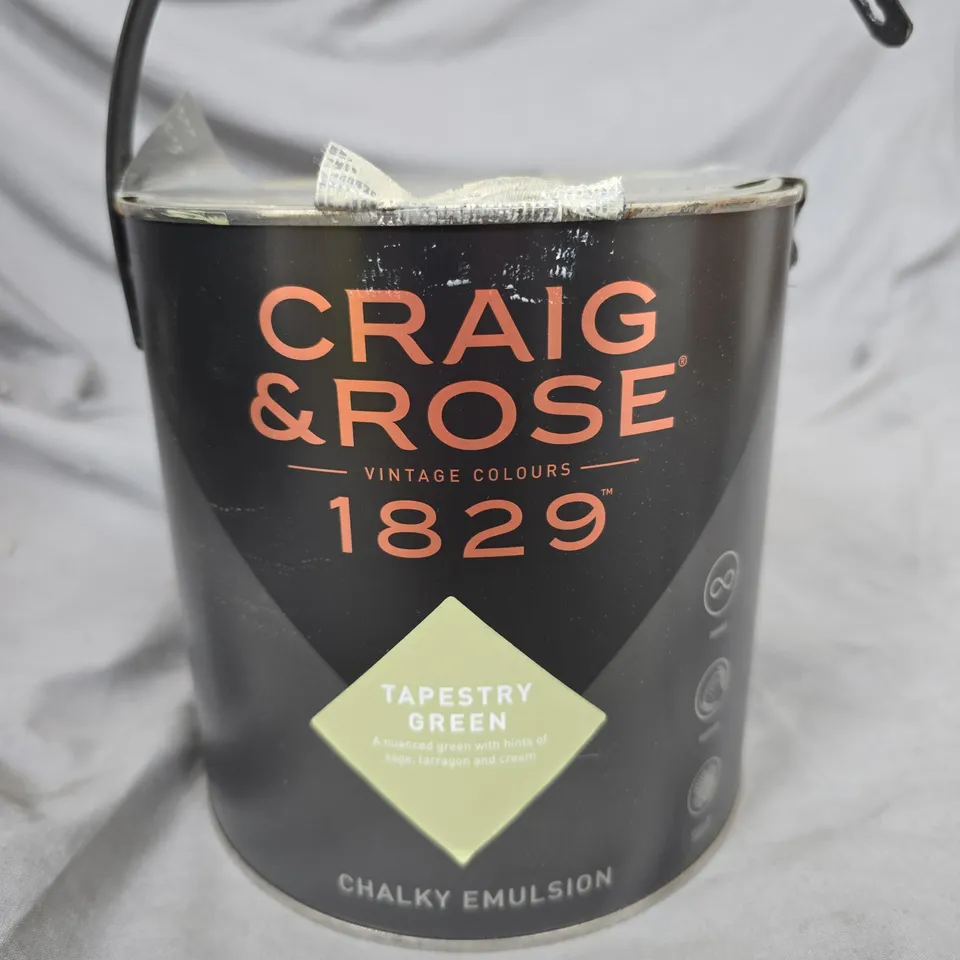 CRAIG & ROSE 1829 CHALKY EMULSION PAINT – TAPESTRY GREEN, 2.5L