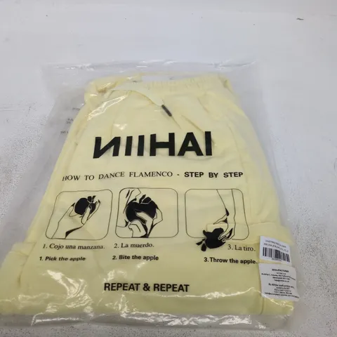 NI HAI COVER TRACK PANTS IN LEMON SIZE S
