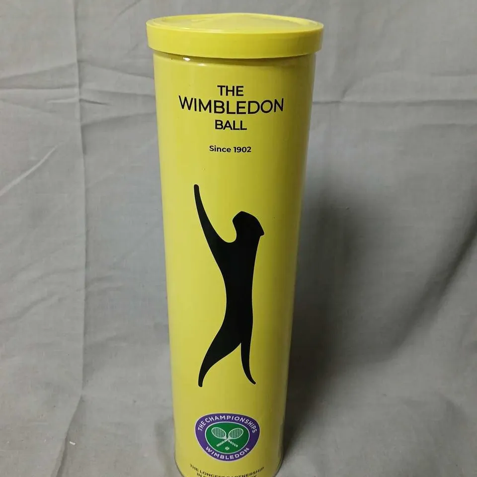 THE WIMBLEDON BALL TIN – COMMEMORATIVE YELLOW CANISTER WITH WIMBLEDON LOGO (4 TENNIS BALLS)