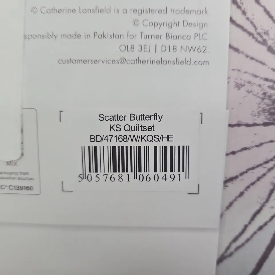 CATHERINE LANSFIELD SCATTER BUTTERFLY KING SIZE DUVET SET – FULLY REVERSIBLE