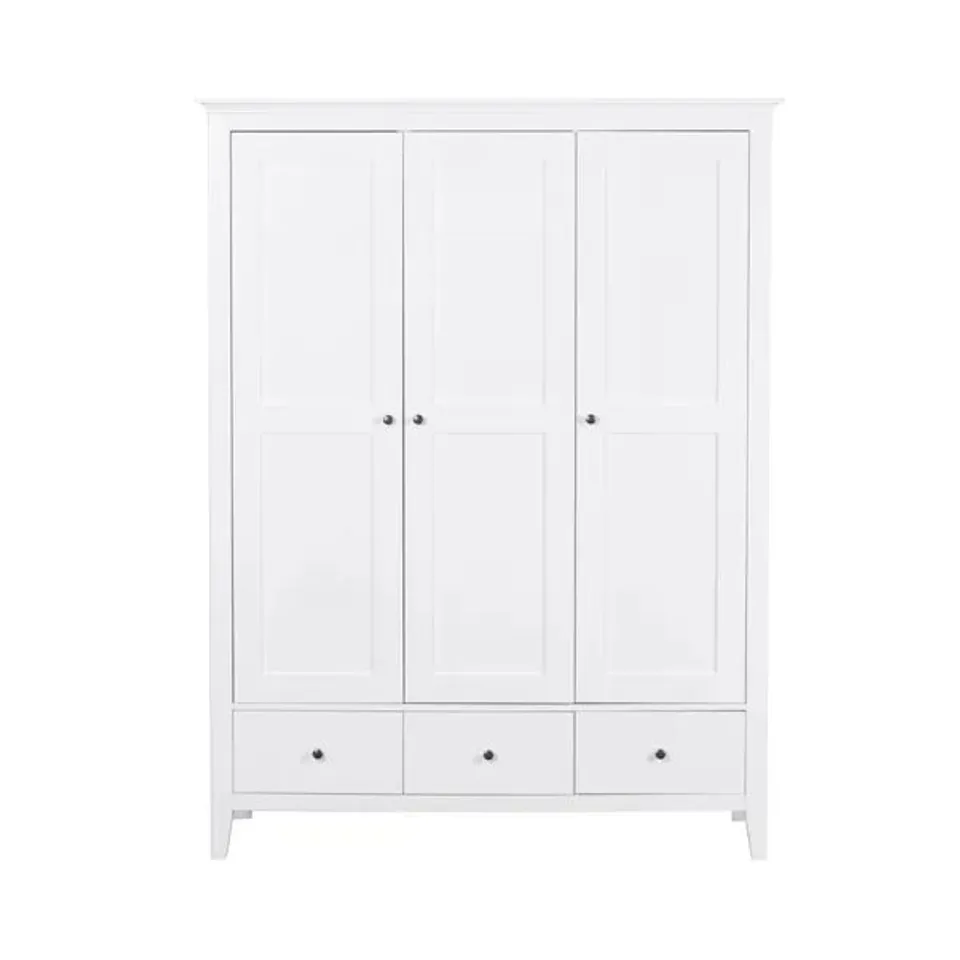 BOXED LYNTON TRIPLE WARDROBE - WHITE (2 BOXES)