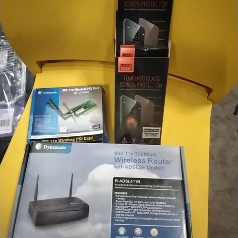 PALLET OF TEMPERED GLASS SCREEN PROTECTORS AND WIRELESS ROUTER'S 