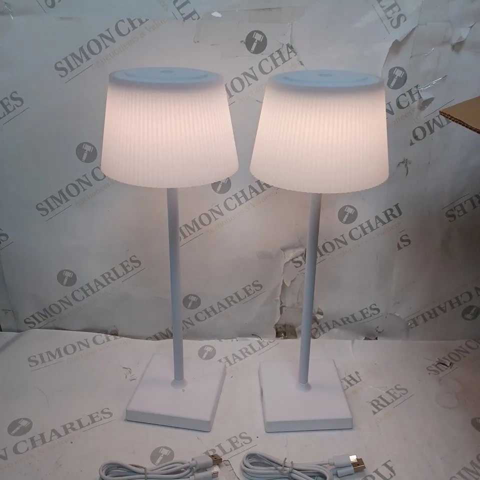 SFIXX SET OF 2 INDOOR OUTDOOR TOUCH TABLE LIGHTS - WHITE