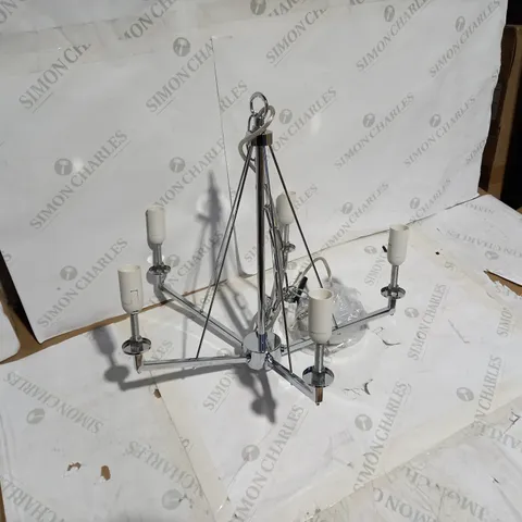 BOXED VEVEY 5 LIGHT CHROME EFFECT PENDANT