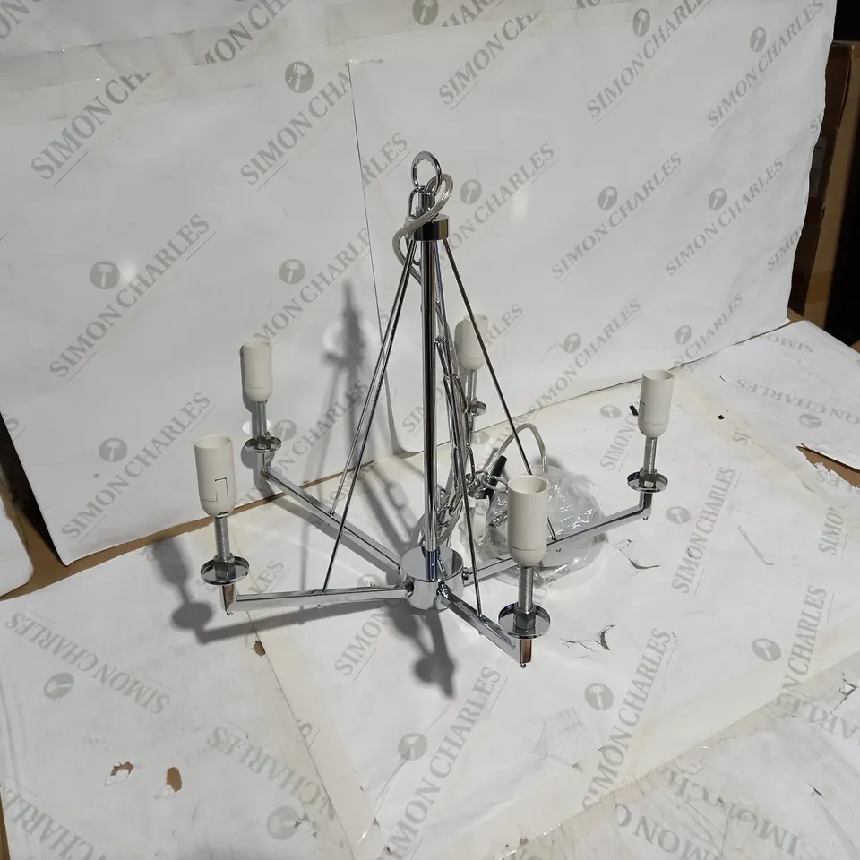 BOXED VEVEY 5 LIGHT CHROME EFFECT PENDANT