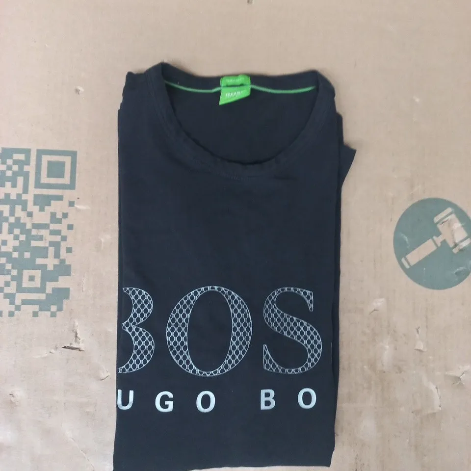 HUGO BOSS LONG SLEEVE REGULAR FIT T-SHIRT IN BLACK SIZE MEDIUM