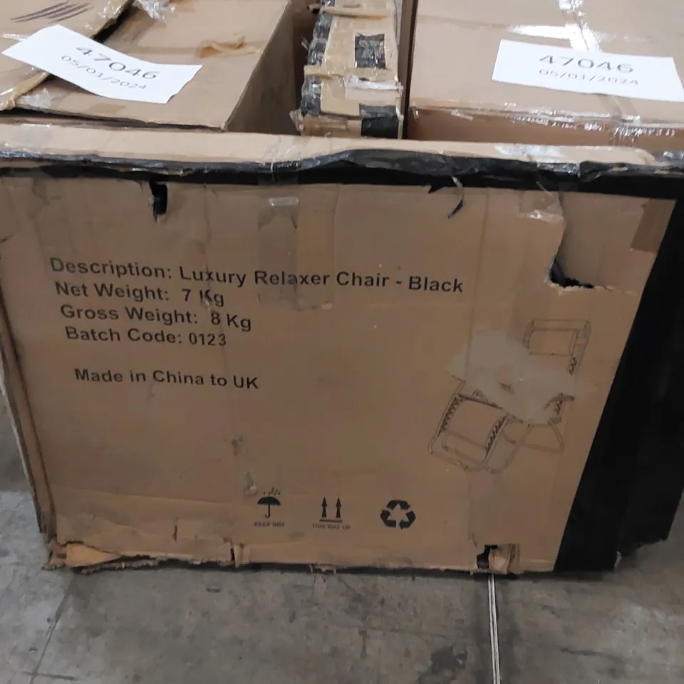 BOXED LUXURY RELAXER CHAIR - BLACK (1 BOX)
