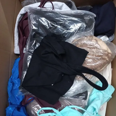 APPROXIMATELY 25 ASSORTED CLOTHING PRODUCTS IN VARIOUS STYLES & SIZES