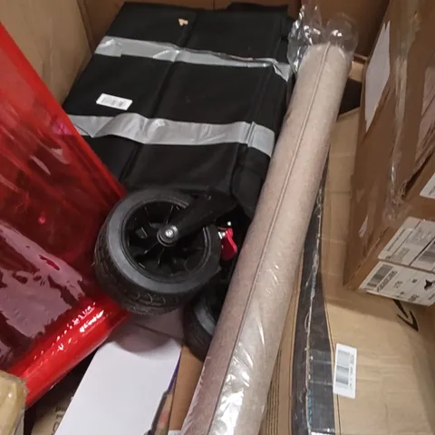 PALLET OF ASSORTED ITEMS TO INCLUDE - RUG, HOOVER & TROLLEY 