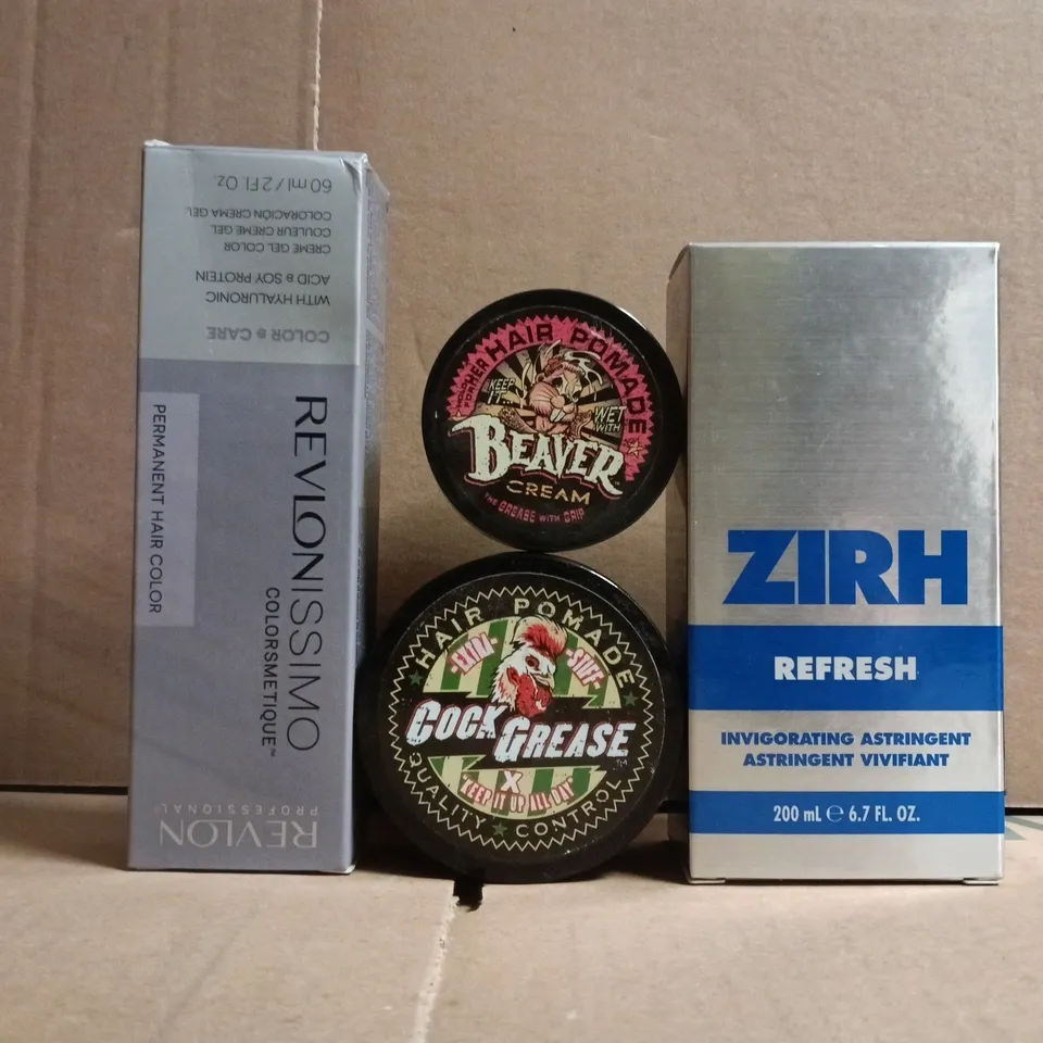 BOX OF APPROXIMATELY 20 ASSORTED HEALTH AND BEAUTY ITEMS TO INCLUDE REVLON, ZIRH, BEAVER CREAM, ETC