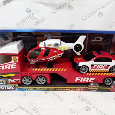 BOXED TEAMSTERZ LIGHT AND SOUND FIRE HELICOPTER TRUCK