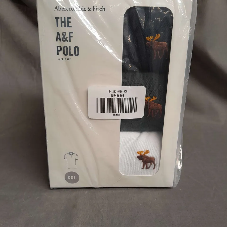 SEALED ABERCROMBIE & FITCH THE A&F POLO IN VARIOUS COLOURS SET OF 3 - XXL