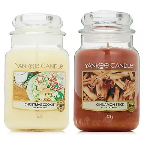 YANKEE CANDLE SET OF 2 ORIGINAL CHRISTMAS BAKING LARGE JARS