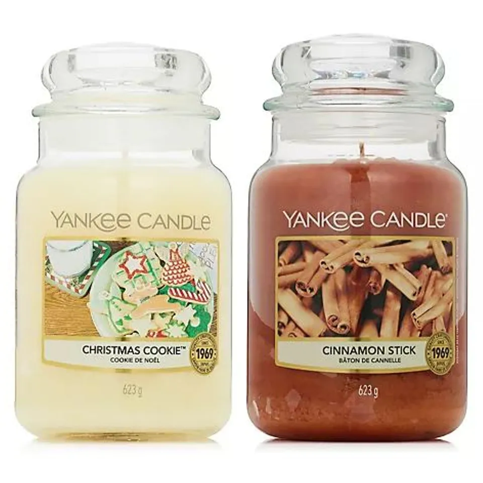 YANKEE CANDLE SET OF 2 ORIGINAL CHRISTMAS BAKING LARGE JARS