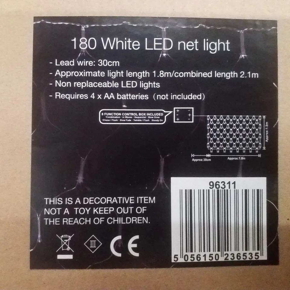 BOX CONTAINING APPROXIMATELY 21 WHITE LED NET LIGHTS 180
