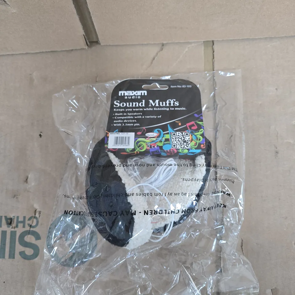 MAXIM AUDIO SOUND MUFFS WITH BUILT-IN SPEAKERS – BLACK -  3.5MM JACK