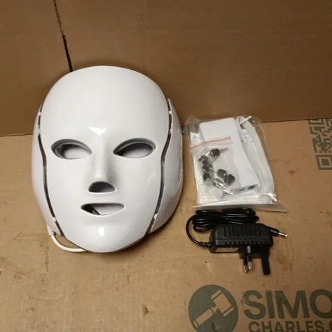 LED FACIAL SKIN CARE MASK WITH BASE UNIT – WHITE