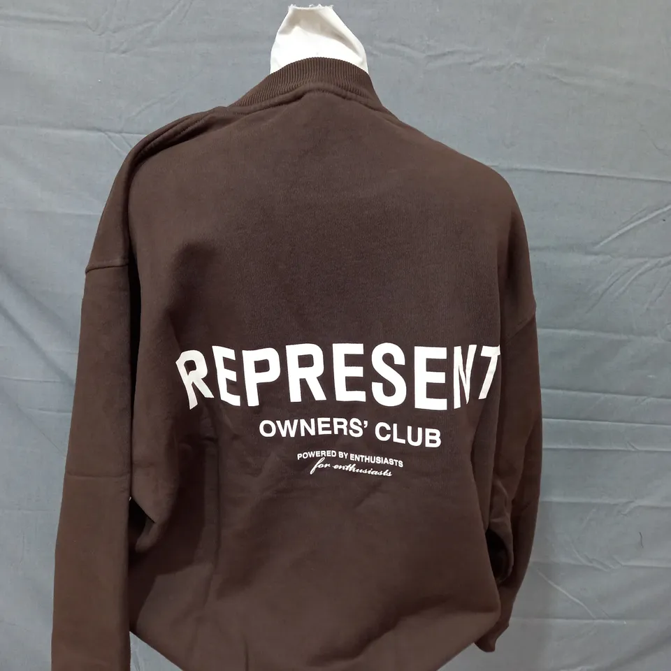 REPRESENT OWNERS CLUB BROWN SWEATSHIRT - SMALL