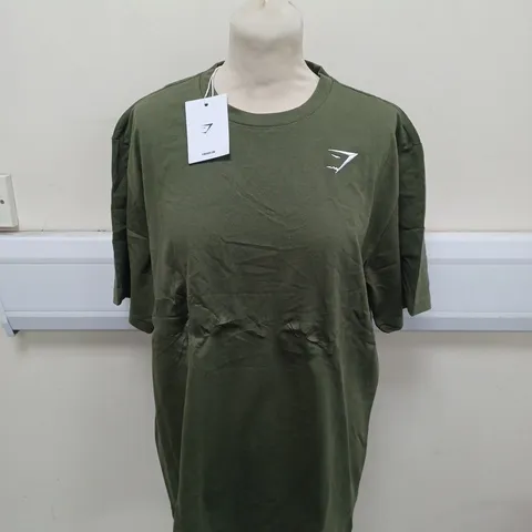 GYMSHARK CREST T-SHIRT IN GREEN SIZE L