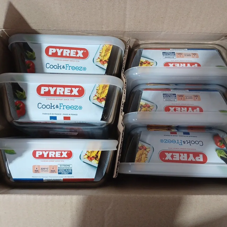 BOXED SET OF 6 PYREX COOK & FREEZE 