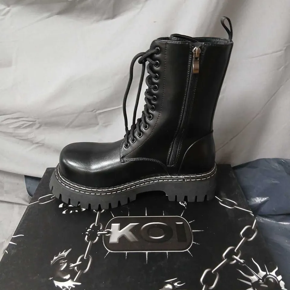 KOI ARASAKA DOUBLE RAND MILITARY BOOTS – BLACK, UK7