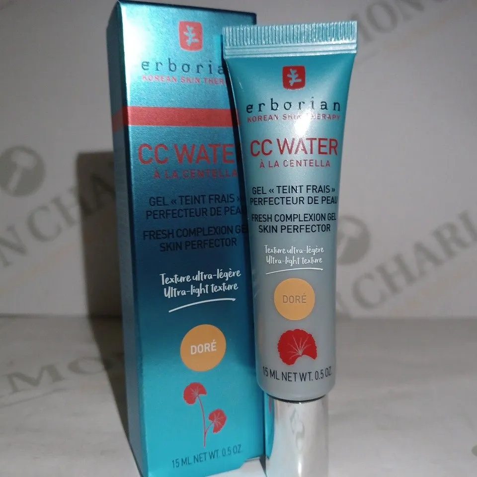 LOT OF 3 X 15ML ERBORIAN CC WATER WITH CENTELLA ASIATICA FRESH COMPLEXION GEL SKIN PERFECTOR - #DORE 